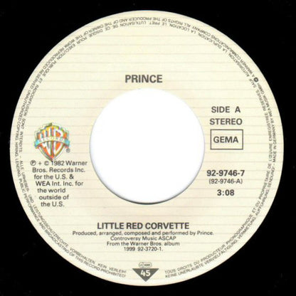 Prince : Little Red Corvette (7", Single)