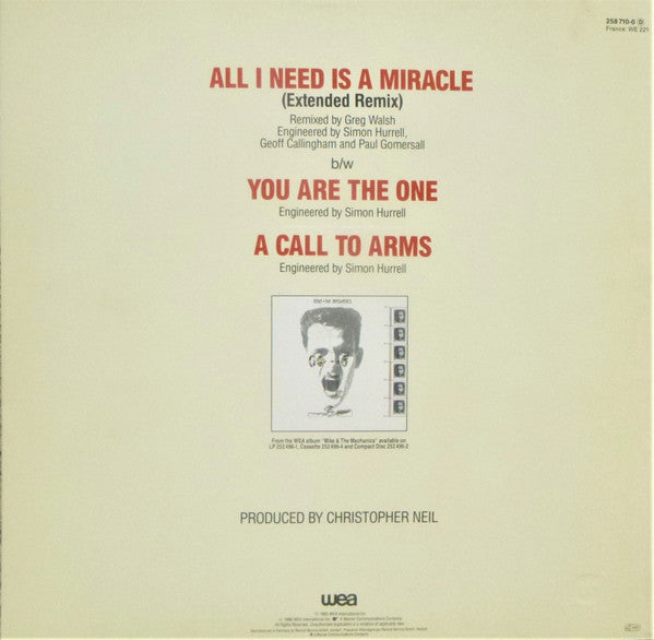 Mike + The Mechanics* : All I Need Is A Miracle (Extended Remix) (12", Maxi)