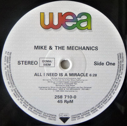 Mike + The Mechanics* : All I Need Is A Miracle (Extended Remix) (12", Maxi)