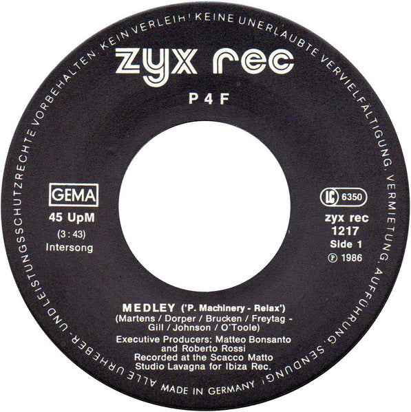 P4F : P.Machinery Medley With Relax (7", Single)