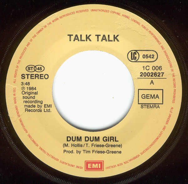 Talk Talk : Dum Dum Girl (7", Single)