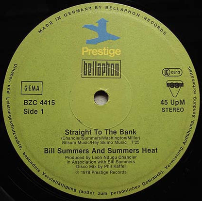 Bill Summers* : Straight To The Bank (12", Maxi)
