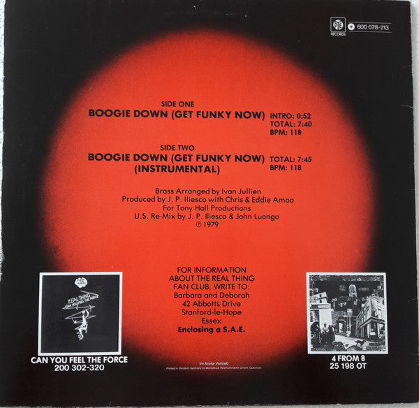 The Real Thing : Boogie Down (Get Funky Now) (12")