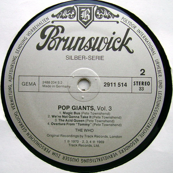 The Who : Pop Giants, Vol. 3 (LP, Comp)