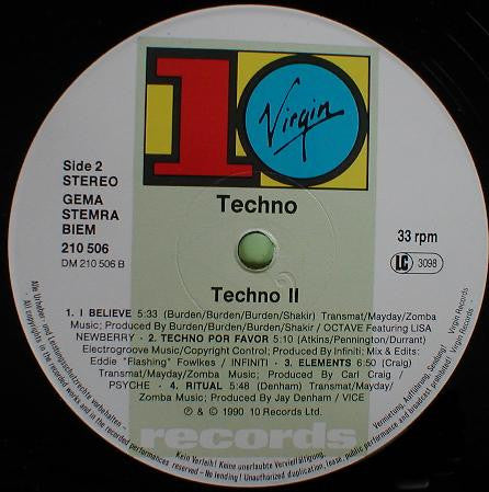 Various : Techno 2: The Next Generation (LP, Comp)