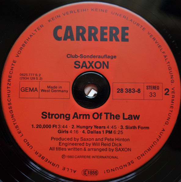 Saxon : Strong Arm Of The Law (LP, Album, Club)