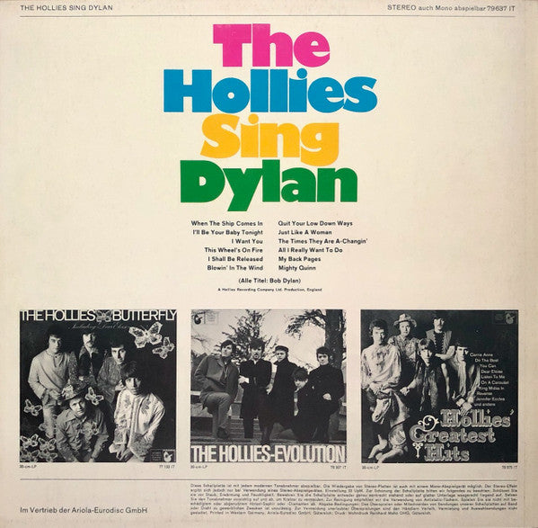 The Hollies : The Hollies Sing Dylan (LP, Album)