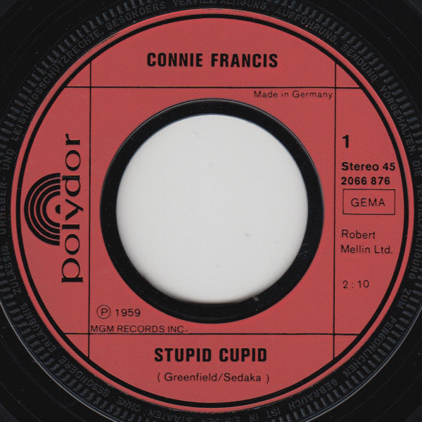 Connie Francis : Stupid Cupid (7", Single)