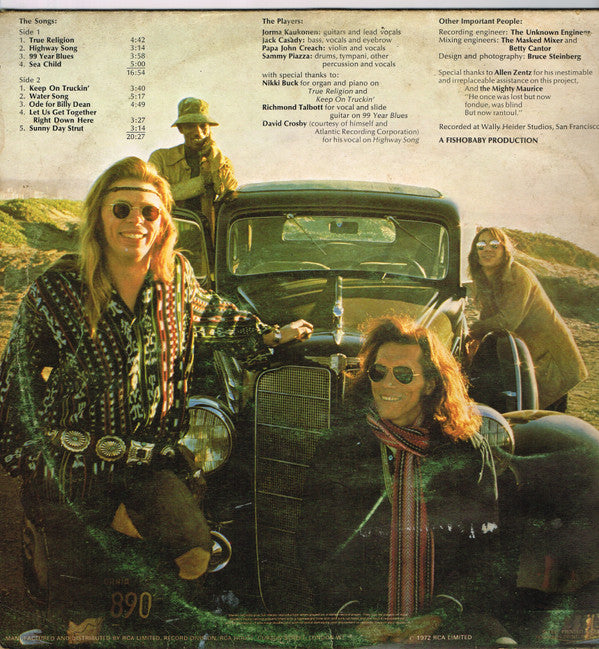 Hot Tuna : Burgers (LP, Album, Gat)