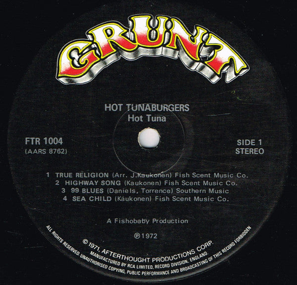 Hot Tuna : Burgers (LP, Album, Gat)