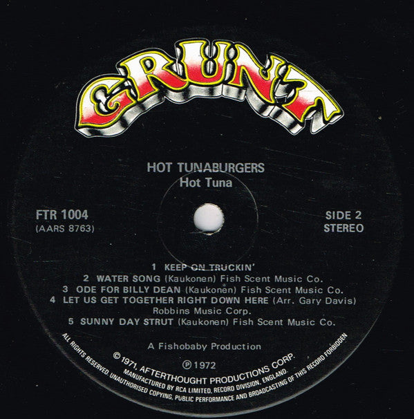 Hot Tuna : Burgers (LP, Album, Gat)