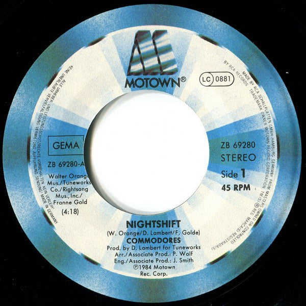 Commodores : Nightshift (7", Single)