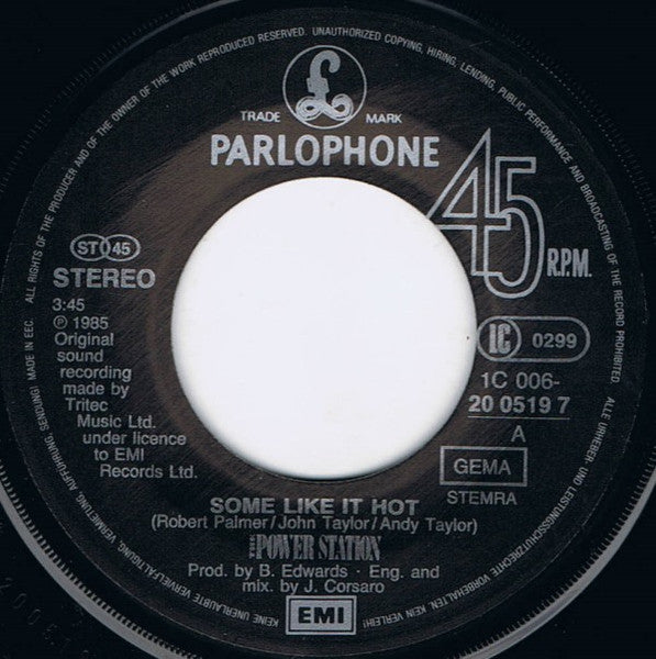 The Power Station : Some Like It Hot (7", Single)