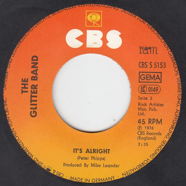 The Glitter Band : She Was Alright (7", Single)