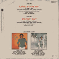 Lionel Richie : Running With The Night (7", Single)