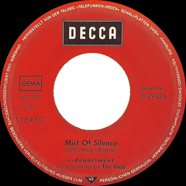 C-Department : Mist Of Silence (7", Single)