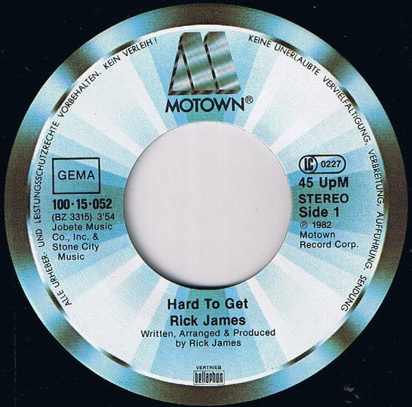 Rick James : Hard To Get (7", Single)