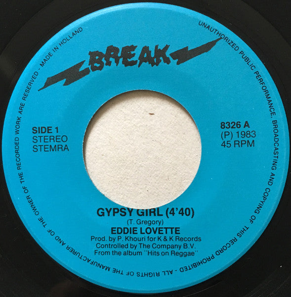 Eddie Lovette : Gypsy Girl / Song About A Song (7", Single)