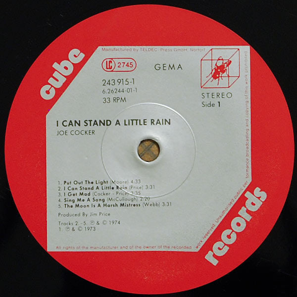 Joe Cocker : I Can Stand A Little Rain (LP, Album, RE)