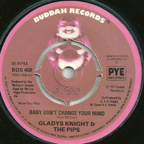 Gladys Knight & The Pips* : Baby, Don't Change Your Mind (7", Single, Pus)