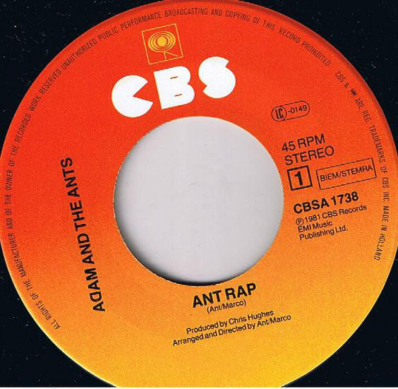 Adam And The Ants : Ant Rap (7", Single)