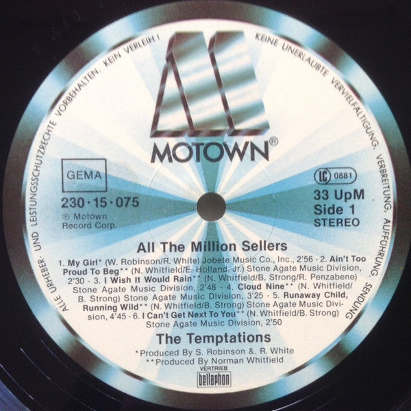 The Temptations : All The Million Sellers (LP, Comp)