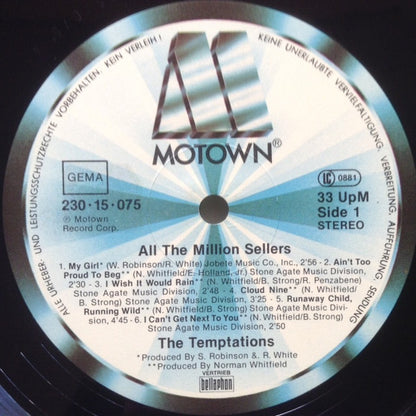 The Temptations : All The Million Sellers (LP, Comp)