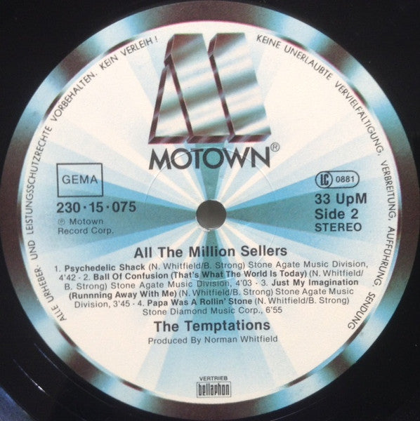 The Temptations : All The Million Sellers (LP, Comp)
