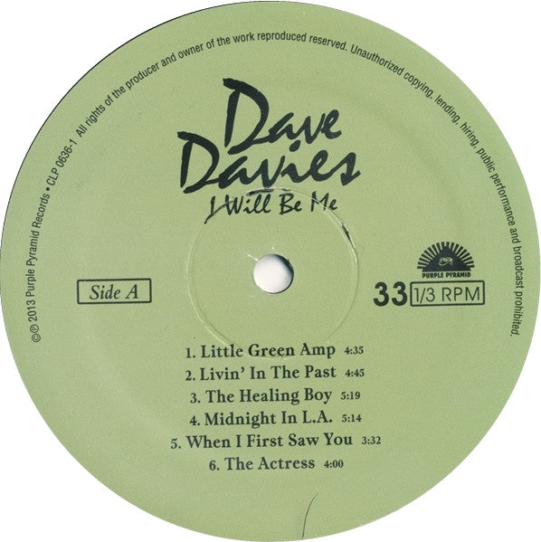 Dave Davies : I Will Be Me (LP, Album)