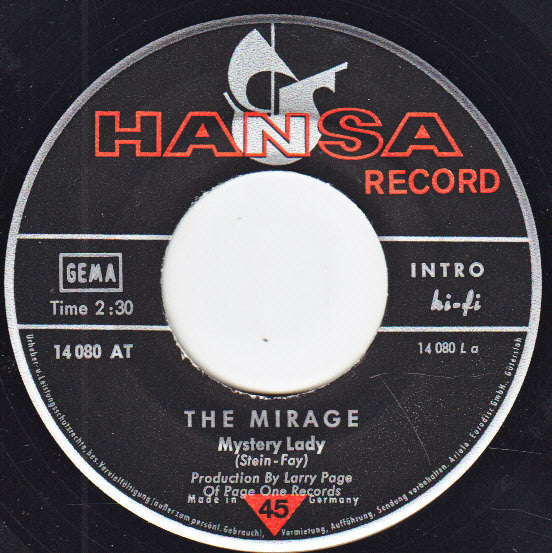 The Mirage : Mystery Lady / Chicago Cottage (7", Single)