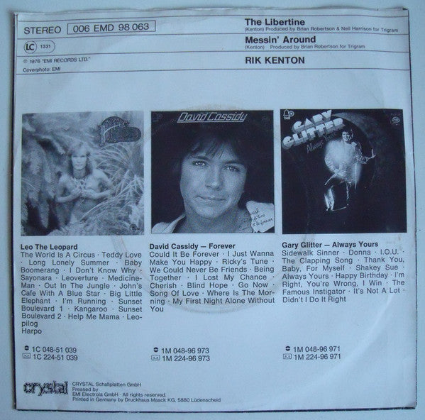 Rik Kenton : The Libertine (7", Single)