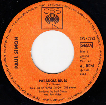 Paul Simon : Mother And Child Reunion / Paranoia Blues (7", Single)
