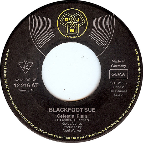 Blackfoot Sue : Standing In The Road / Celestial Plain (7", Single)