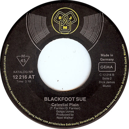 Blackfoot Sue : Standing In The Road / Celestial Plain (7", Single)