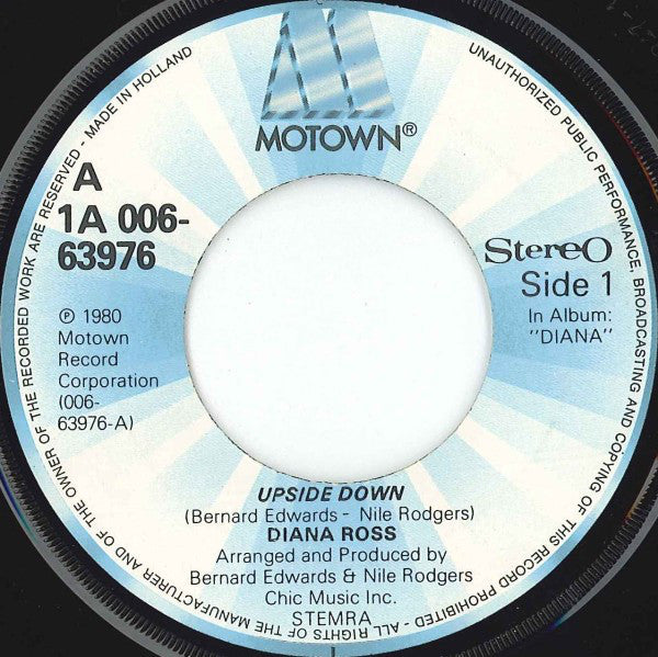 Diana Ross : Upside Down (7", Single)