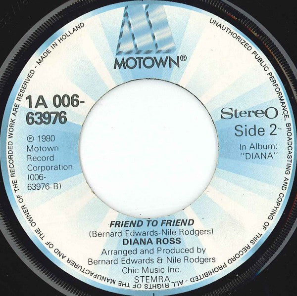 Diana Ross : Upside Down (7", Single)