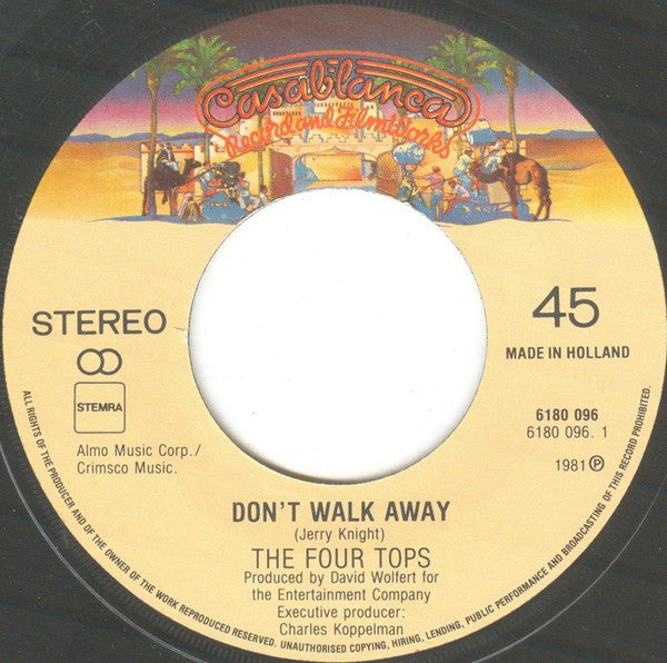 The Four Tops* : Don't Walk Away (7", Single)
