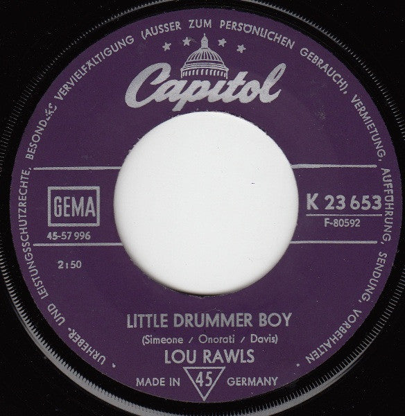 Lou Rawls : Little Drummer Boy (7", Single)