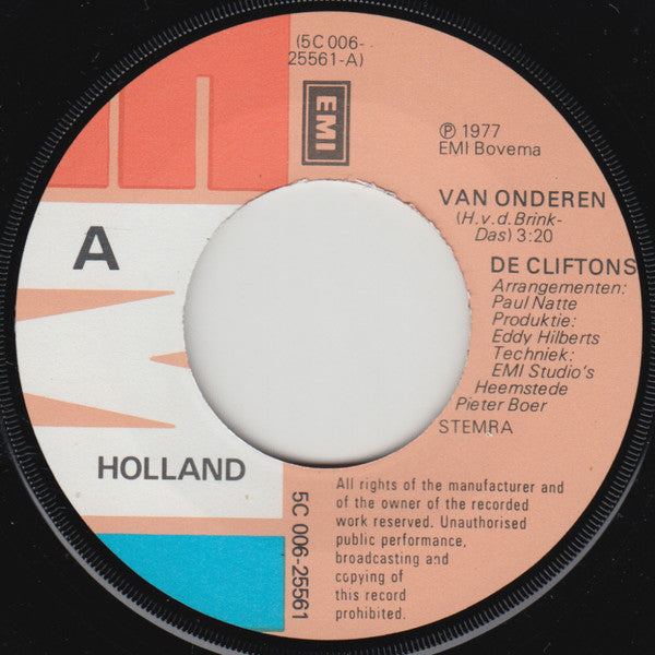 De Cliftons : Van Onderen (7", Single)