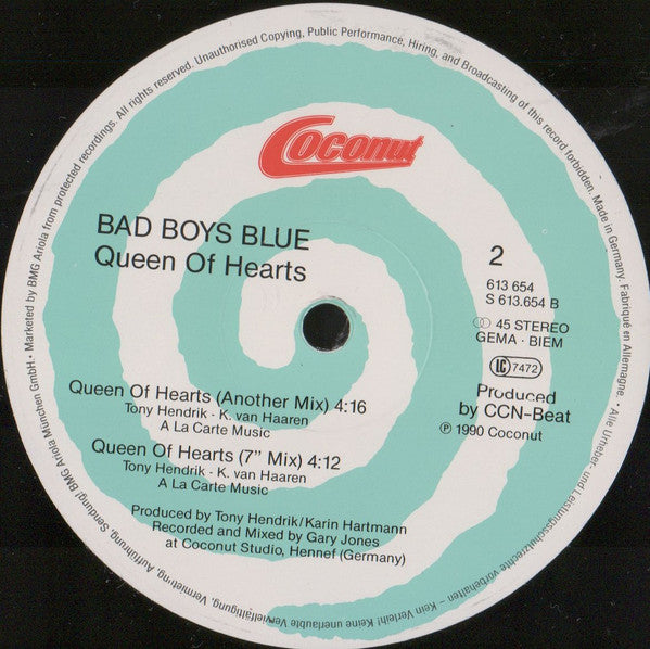 Bad Boys Blue : Queen Of Hearts (12", Maxi)