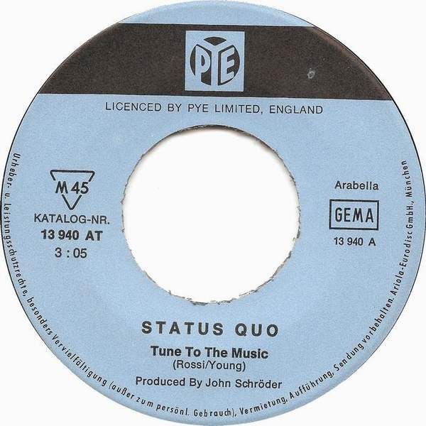 Status Quo : Tune To The Music (7", Single, Mono, RE)