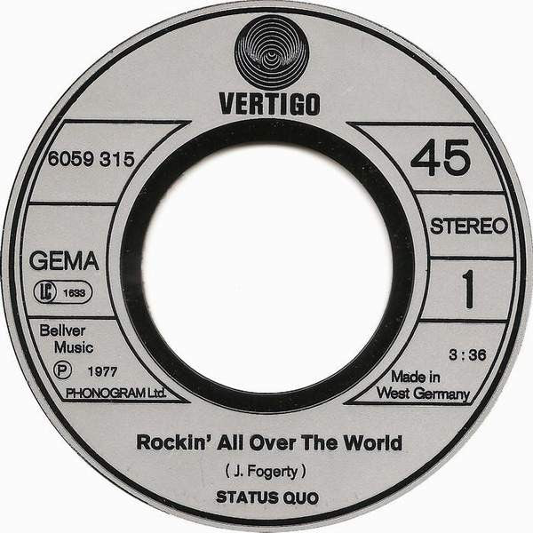 Status Quo : Rockin' All Over The World / Rain (7", Single)