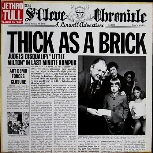Jethro Tull : Thick As A Brick (LP, Album, RE)