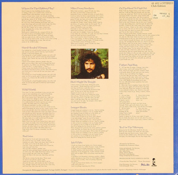 Cat Stevens : Tea For The Tillerman (LP, Album, Club)