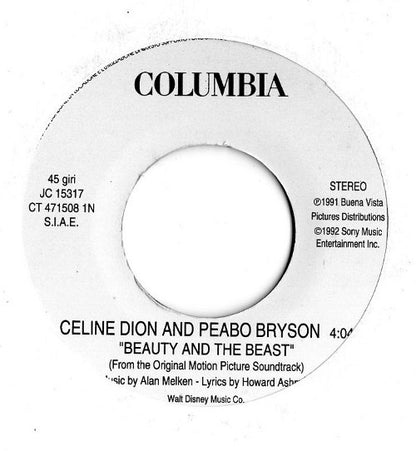 Celine Dion* & Peabo Bryson / Fiorella Mannoia : Beauty And The Beast / Il Cielo D'Irlanda (7", Jukebox)