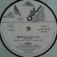 Sabrina : Boys (Summertime Love) Remixed (12", Maxi)