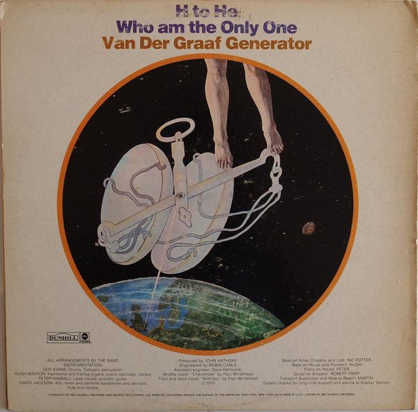 Van Der Graaf Generator : H To He Who Am The Only One (LP, Album)