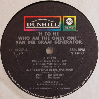 Van Der Graaf Generator : H To He Who Am The Only One (LP, Album)