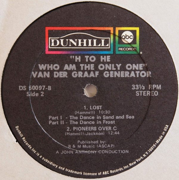 Van Der Graaf Generator : H To He Who Am The Only One (LP, Album)