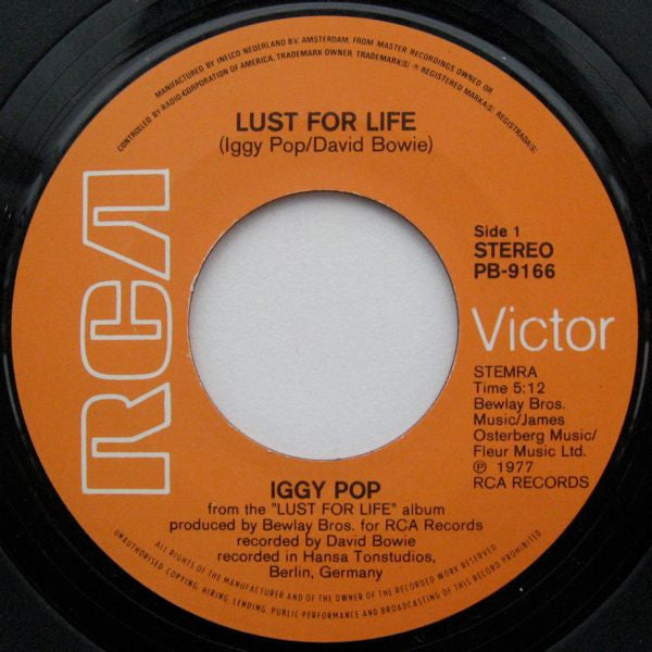 Iggy Pop : Lust For Life (7", Single, Pic)